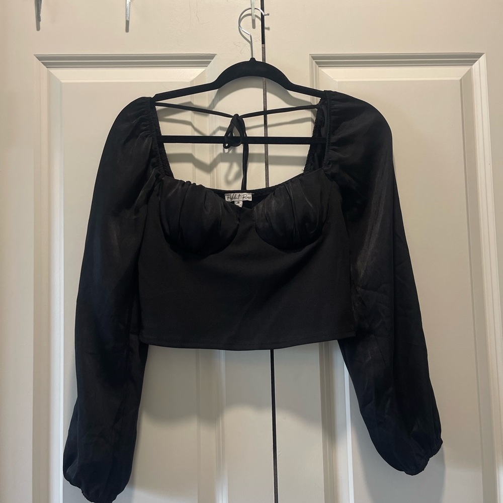 Black Puff Sleeve Blouse